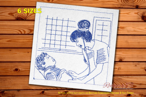Female Nurse Examination Redwork Embroidery Review